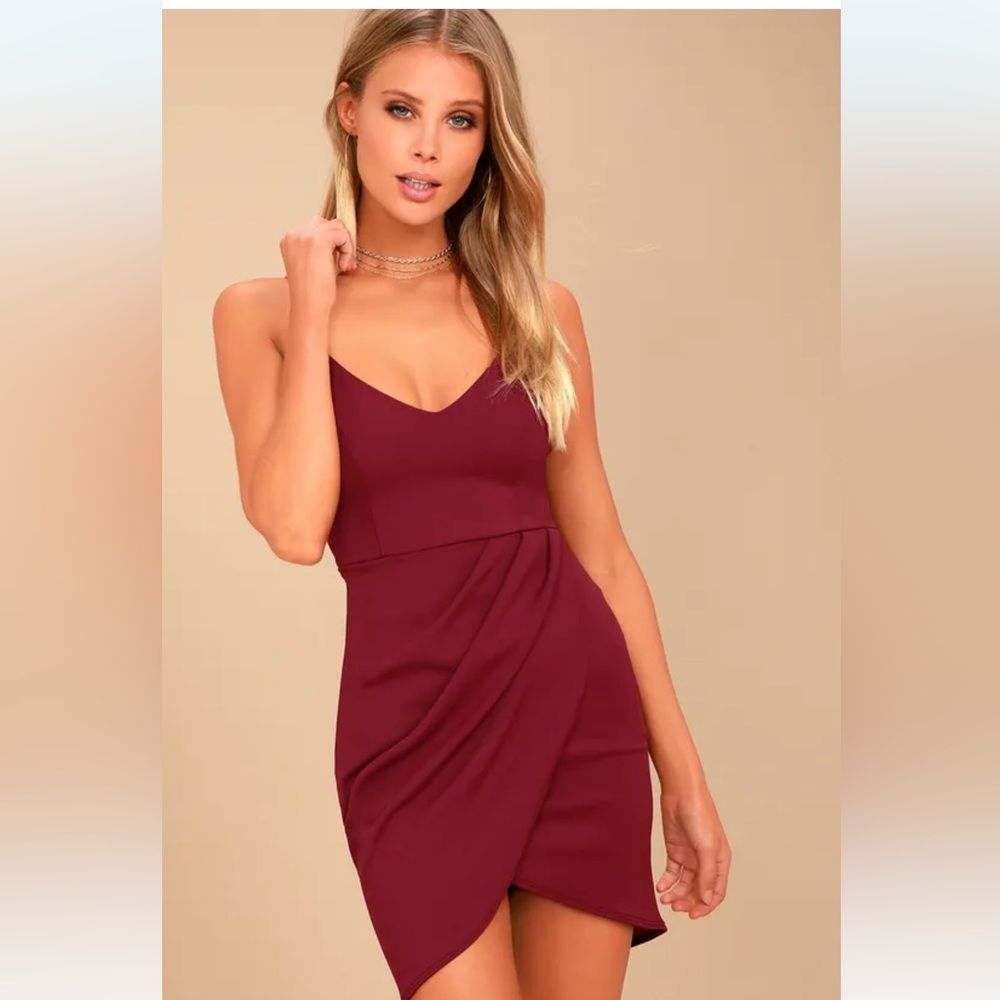 Lulus forever yours wine red bodycon dress